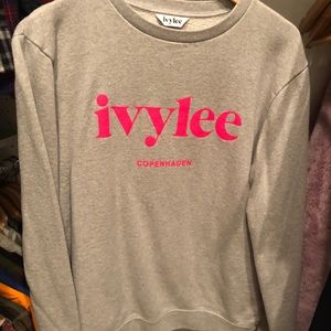gray & neon pink ivylee Copenhagen sweatshirt sz L
